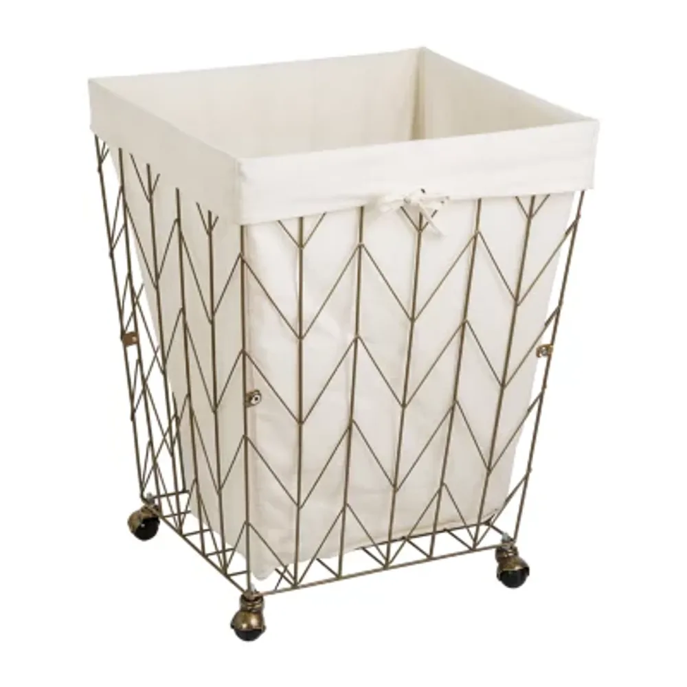 Honey-Can-Do Bronze Chevron Steel Rolling Hamper