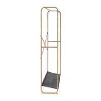 Honey-Can-Do Bamboo And Gray Canvas Garment Rack