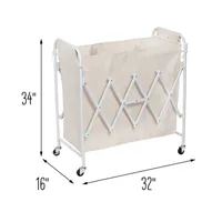 Honey-Can-Do Natural Folding And Rolling Accordion Triple Laundry Sorter