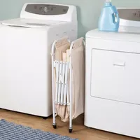 Honey-Can-Do Natural Folding And Rolling Accordion Triple Laundry Sorter