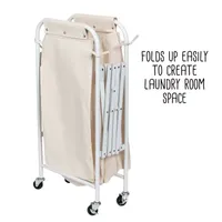 Honey-Can-Do Natural Folding And Rolling Accordion Triple Laundry Sorter