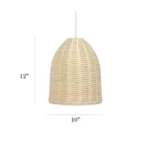 All the Rages Elegant Designs Elongated Coastal Dome Rattan Downlight Natural Pendant Lights