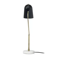 All the Rages Lalia Home Asymmetrical Marble With Black Sloped Shade Floor Lamp