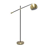 All the Rages Lalia Home Black Matte Swivel  With Inner White Dome Shade Floor Lamp