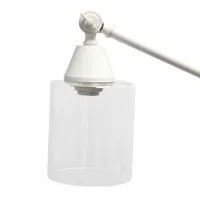 Lalia Home Swing Arm Floor Lamp with Clear Glass Cylindrical Shade