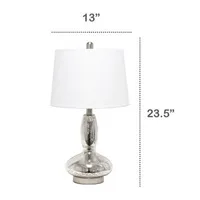 Lalia Home Glass Dollop With White Fabric Shade Table Lamp