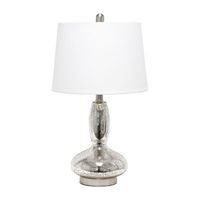 Lalia Home Glass Dollop With White Fabric Shade Table Lamp