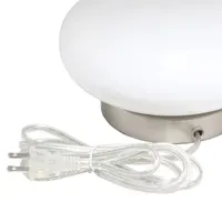 Lalia Home Glass Dollop With White Fabric Shade Table Lamp