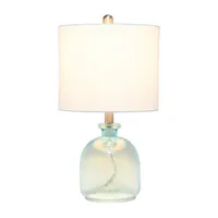 All the Rages Lalia Home Hammered Glass Jar With Linen Shade Table Lamp