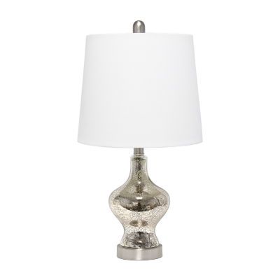 All the Rages Lalia Home Paseo With White Fabric Shade Glass Table Lamp