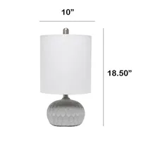 All the Rages Lalia Home Thumbprint With White Fabric Shade Table Lamp