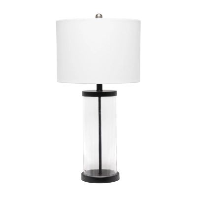 All the Rages Lalia Home Entrapped With White Fabric Shade Glass Table Lamp