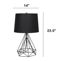 Lalia Home Geometric Wired Table Lamp with Fabric Shade