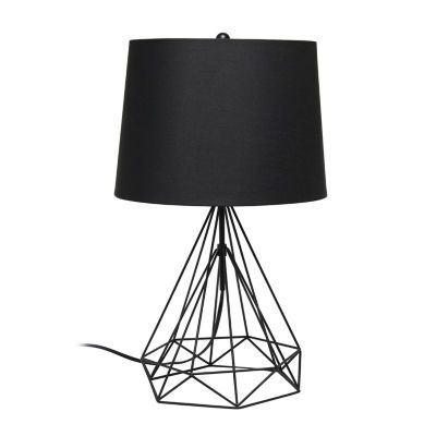 Lalia Home Geometric Wired Table Lamp with Fabric Shade
