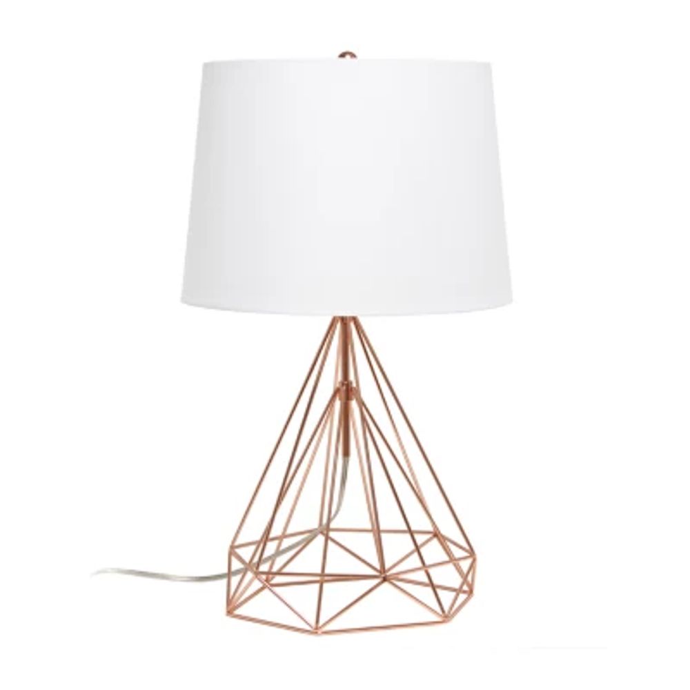 Lalia Home Geometric Wired Table Lamp with Fabric Shade