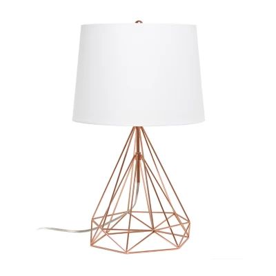 Lalia Home Geometric Wired Table Lamp with Fabric Shade