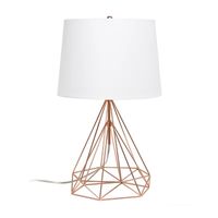 Lalia Home Geometric Wired Table Lamp with Fabric Shade