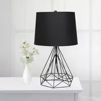 Lalia Home Geometric Wired Table Lamp with Fabric Shade