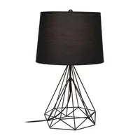 Lalia Home Geometric Wired Table Lamp with Fabric Shade