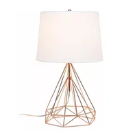 Lalia Home Geometric Wired Table Lamp with Fabric Shade
