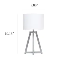 Simple Designs Interlocked Triangular Wood Table Lamp