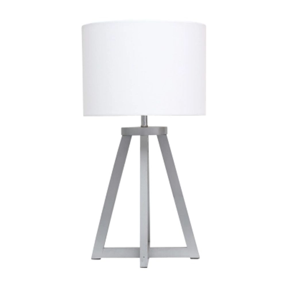 Simple Designs Interlocked Triangular Wood Table Lamp