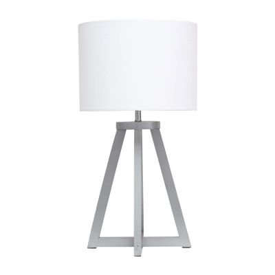 Simple Designs Interlocked Triangular Wood Table Lamp