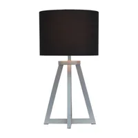 Simple Designs Interlocked Triangular Wood Table Lamp