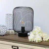 All the Rages Simple Designs Mesh Industrial Table Lamp