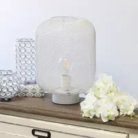 All the Rages Simple Designs Mesh Industrial Table Lamp