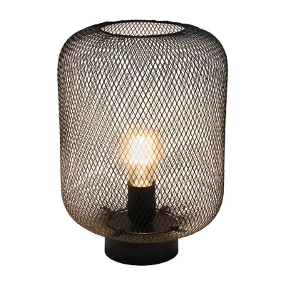 All the Rages Simple Designs Mesh Industrial Table Lamp