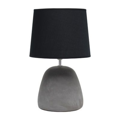 All the Rages Simple Designs Round Black Concrete Table Lamp