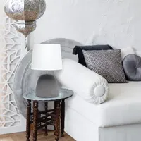 All the Rages Simple Designs Round Black Table Lamp