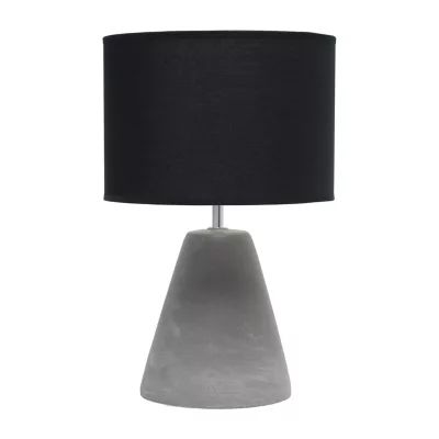 All the Rages Simple Designs Pinnacle Black Concrete Table Lamp