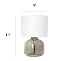 Simple Designs Glass Table Lamp with Fabric Shade