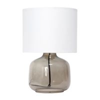 Simple Designs Glass Table Lamp with Fabric Shade