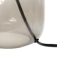 Simple Designs Glass Table Lamp with Fabric Shade