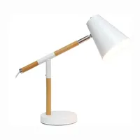 All the Rages Simple Designs Matte Finish And Wooden Pivot Desk Lamp