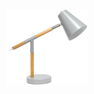 All the Rages Simple Designs Matte Finish And Wooden Pivot Desk Lamp