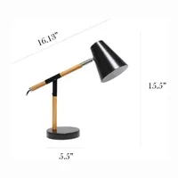 All the Rages Simple Designs Matte Finish And Wooden Pivot Desk Lamp