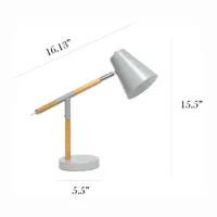 All the Rages Simple Designs Matte Finish And Wooden Pivot Desk Lamp
