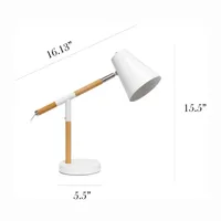 All the Rages Simple Designs Matte Finish And Wooden Pivot Desk Lamp