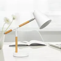 All the Rages Simple Designs Matte Finish And Wooden Pivot Desk Lamp