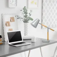 All the Rages Simple Designs Matte Finish And Wooden Pivot Desk Lamp