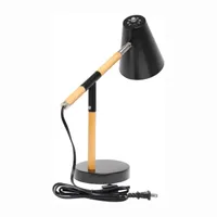 All the Rages Simple Designs Matte Finish And Wooden Pivot Desk Lamp