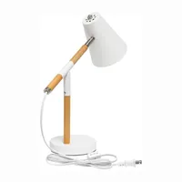 All the Rages Simple Designs Matte Finish And Wooden Pivot Desk Lamp