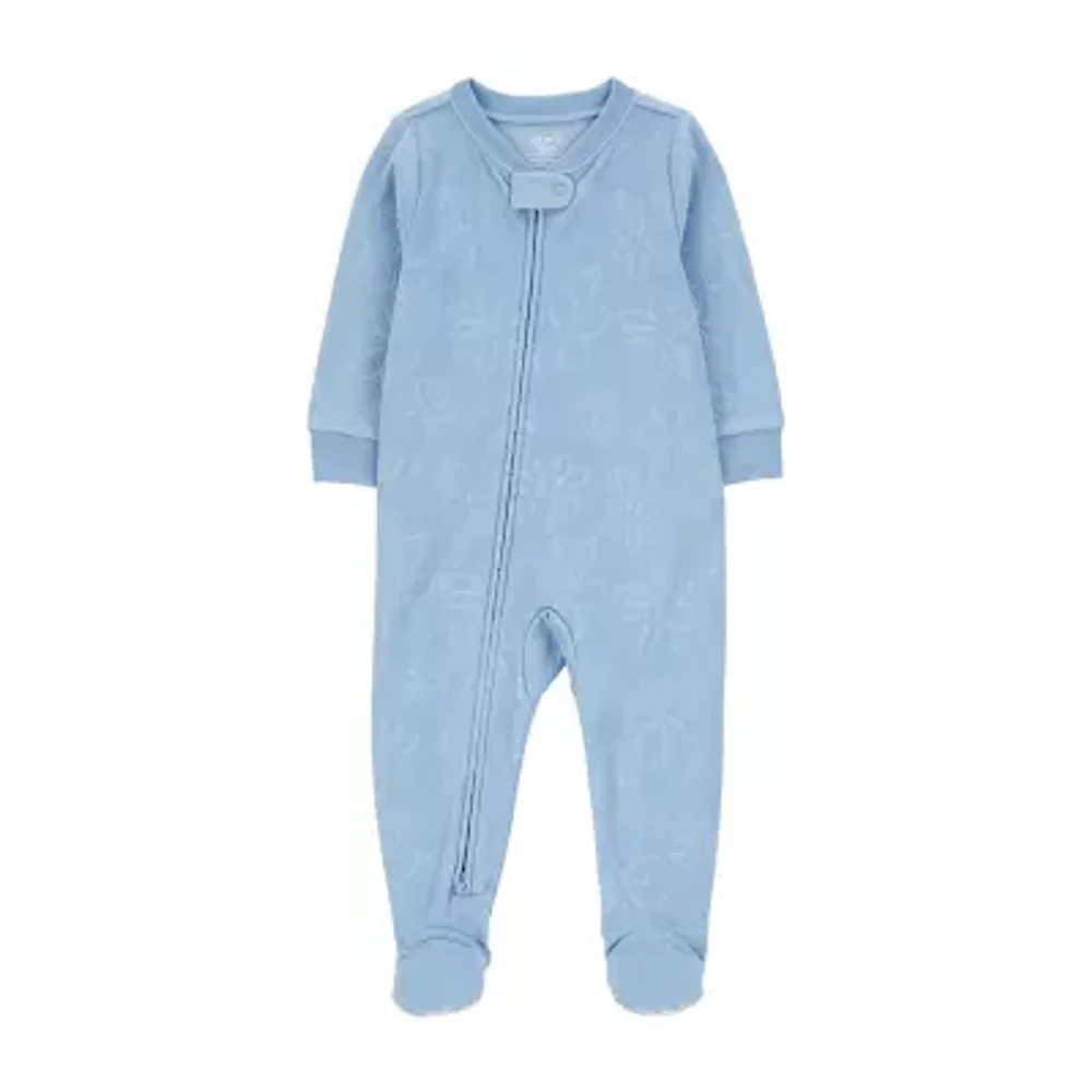 Carter's Microfleece Toddler Girls Crew Neck Fleece Long Sleeve Footed Pajamas