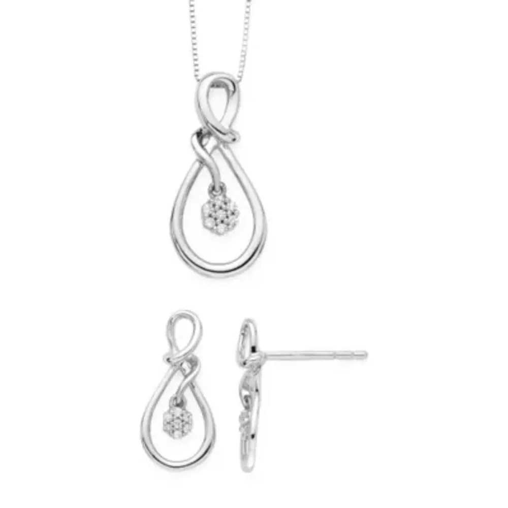 Diamond Blossom 1/10 CT. T.W. Natural White Diamond 10K Gold 2-pc. Jewelry Set