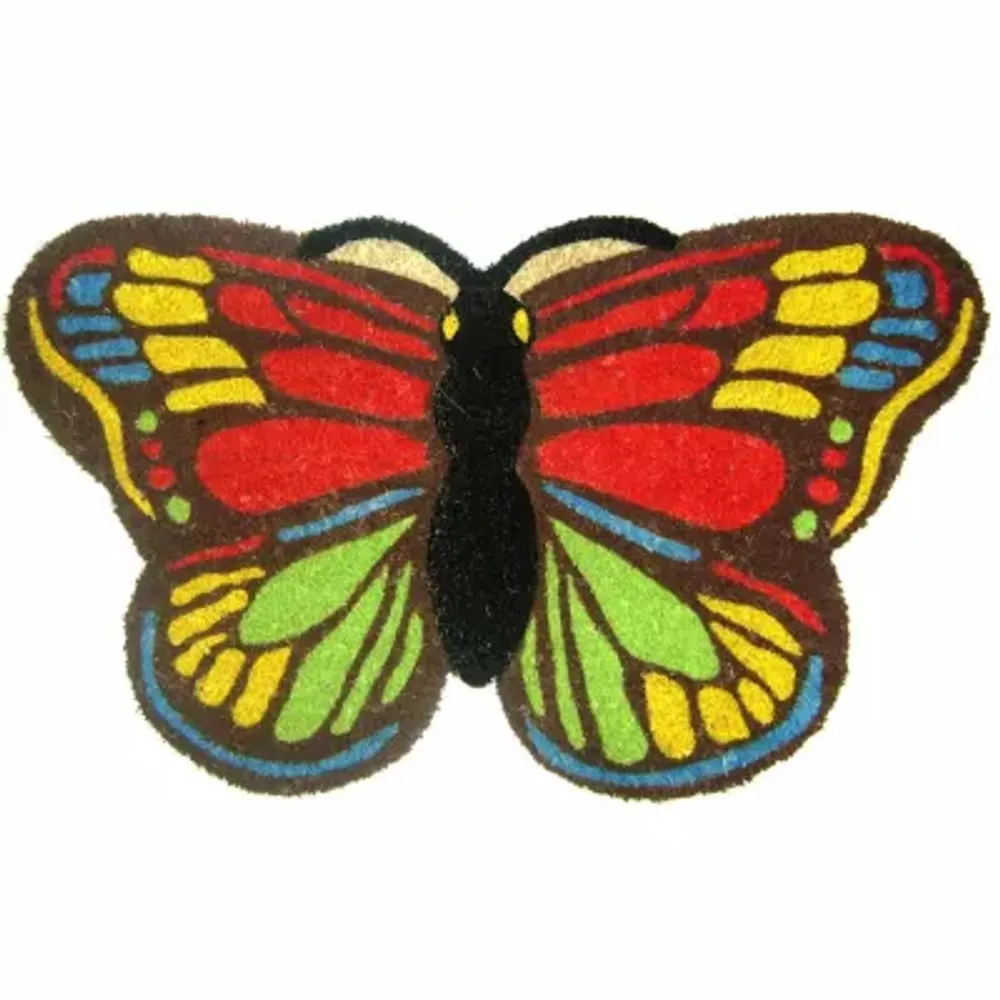 Colorful Butterfly Rectangular Doormat - 18"X30"