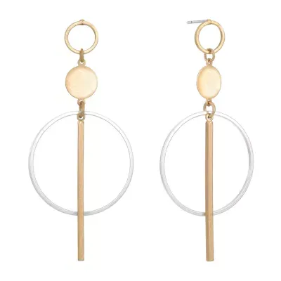 a.n.a Two Tone Circle Linear 86.4mm Drop Earrings